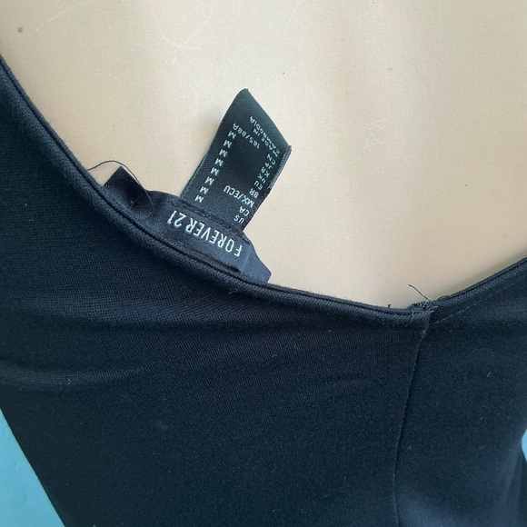 Forever 21 Black  Cocktail Midi Party Size Medium Fitted Dress - Picture 3 of 3